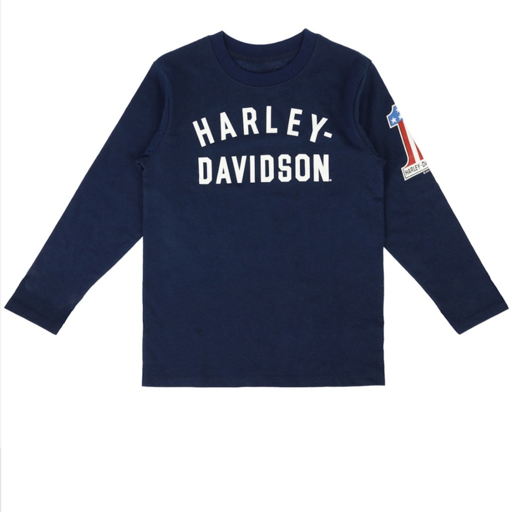 NWOT!! Harley-Davidson Kids Dark Blue #1 Long Sleeve Tee